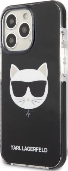 Mbështjellës Karl Lagerfeld Choupette Head për iPhone 13, TPE, i zi