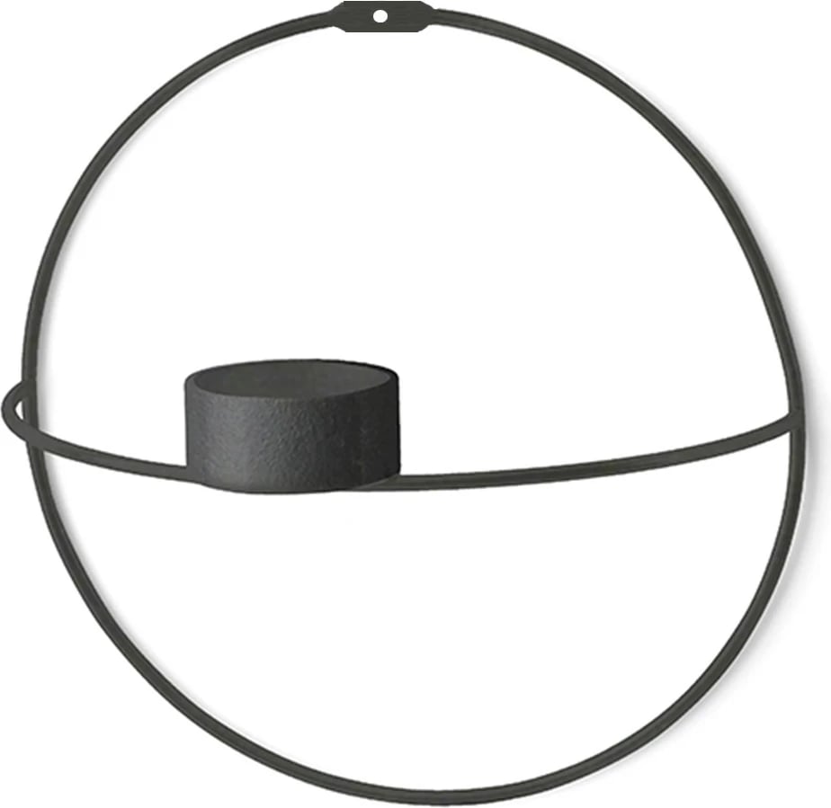 Aksesor dekorativ metalik për mur, Wallity, WR018, 2 copë, ngjyrë e zezë