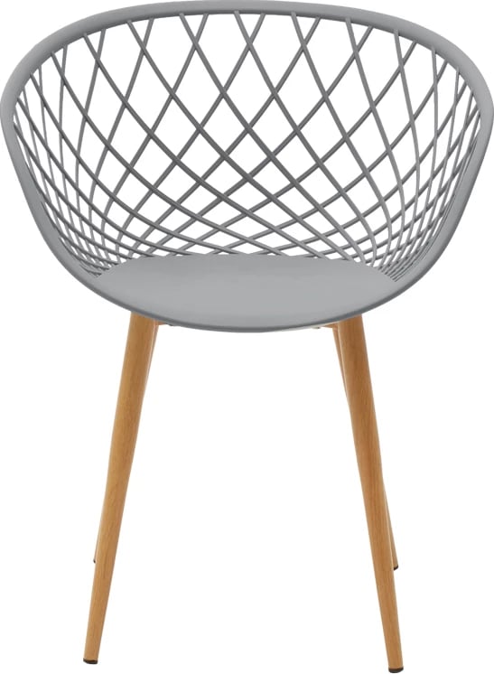 Karrige Ezra, ngjyrë gri, këmbë metali natyrale, 62x42x82cm