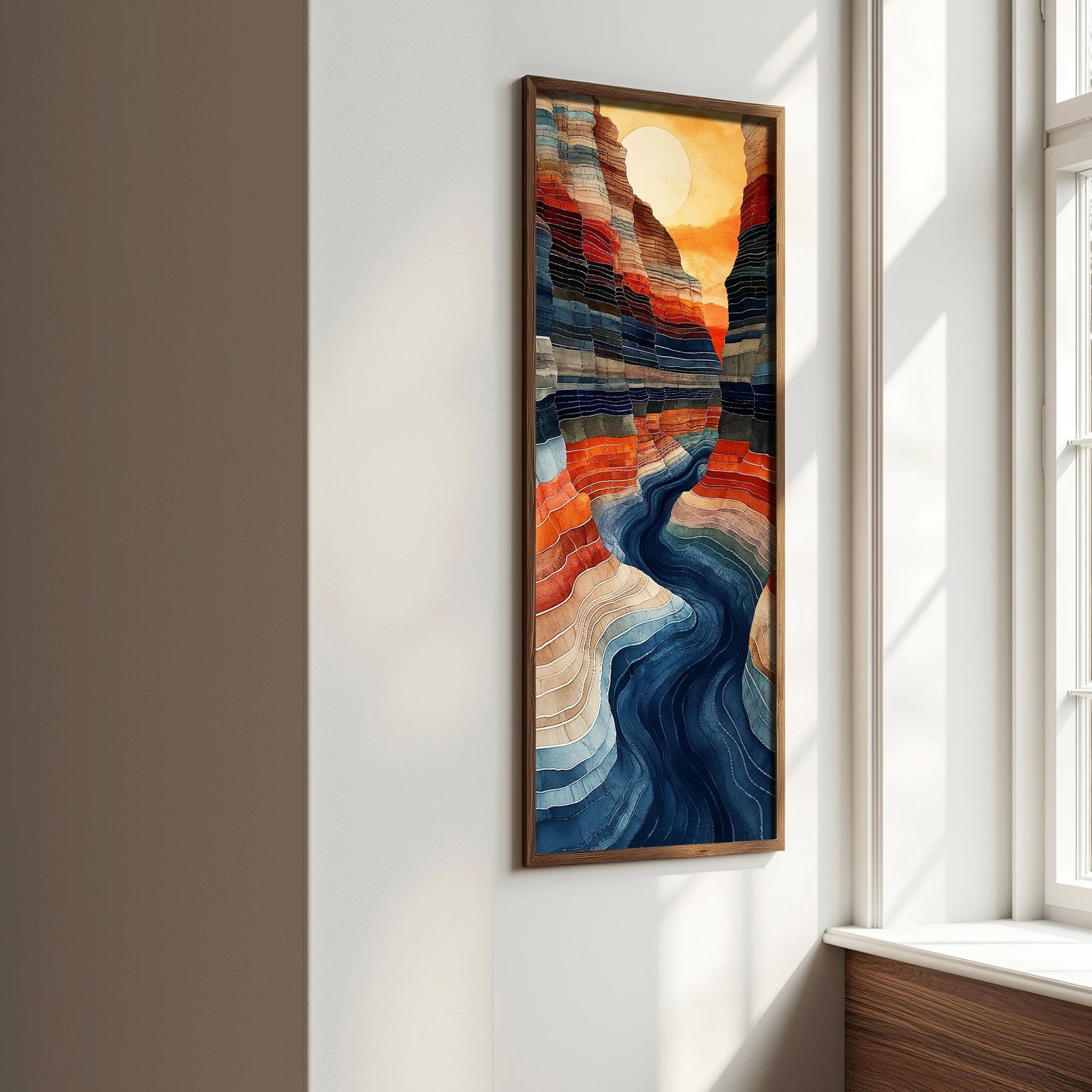 Pikturë dekorative me kornizë MDF, shumëngjyrëshe, Wallity, LONG013-S/120-40