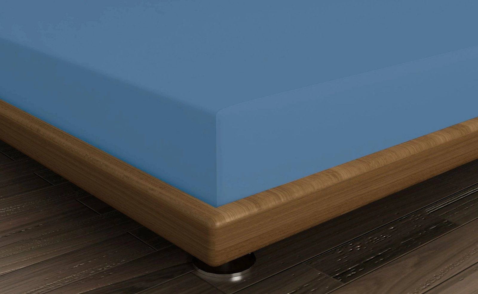 Çarçaf i shtrënguar një-personësh Ranforce, ngjyrë kaltër, L'essentiel