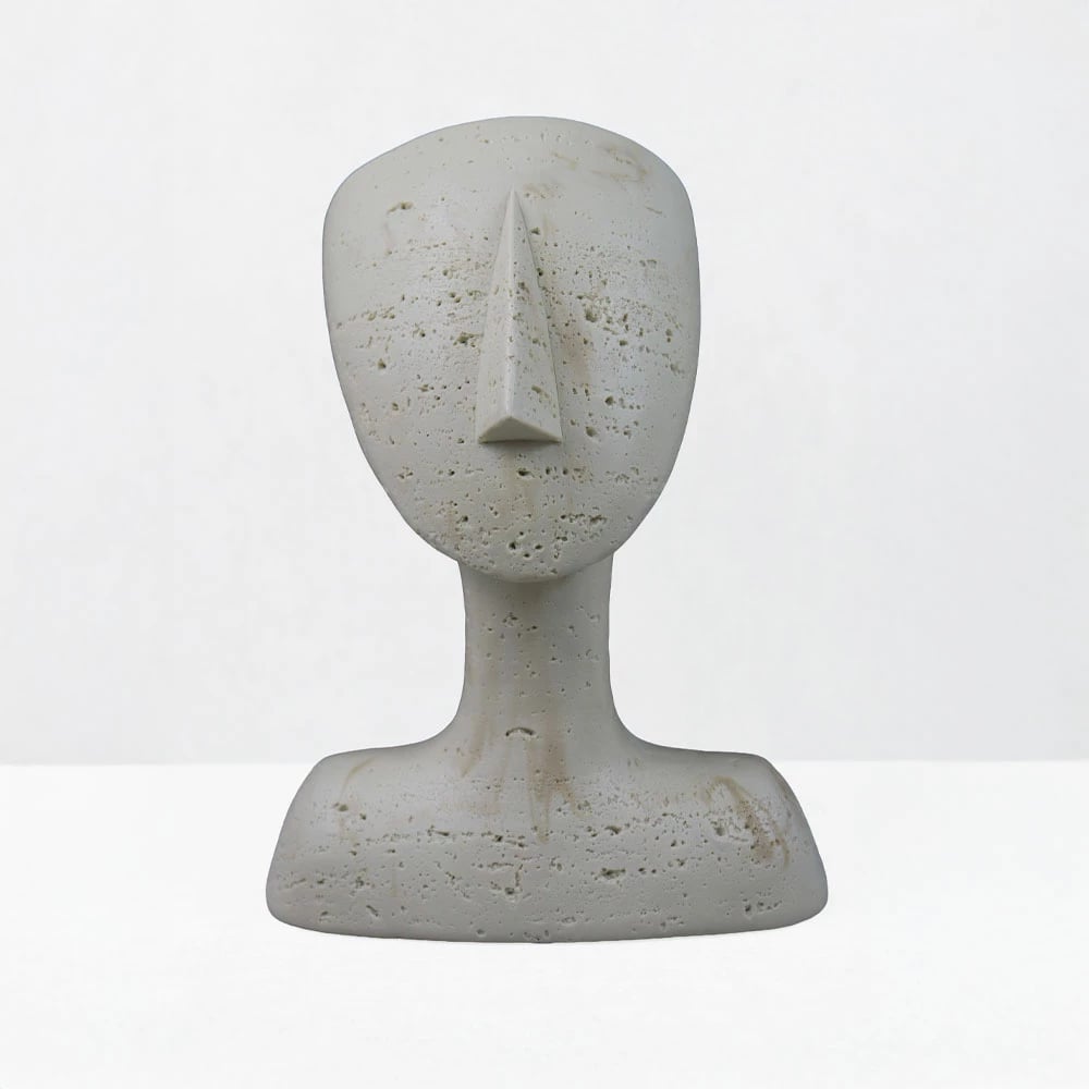 Dekor fytyrë AURA III, rrëshirë, bezhë, 19x14x26cm