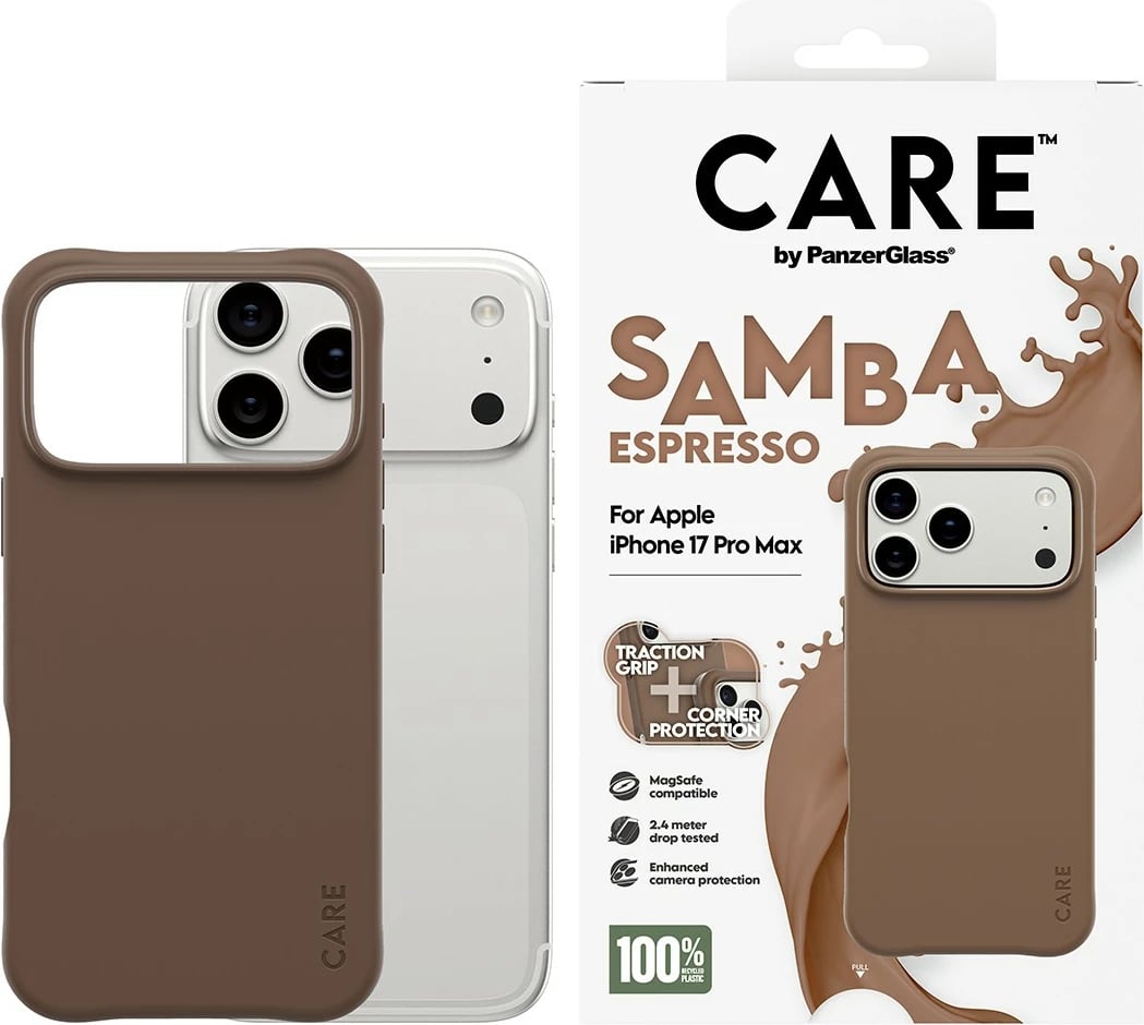 Mbështjellës PanzerGlass CARE MagSafe për iPhone 17 Pro Max, Espresso