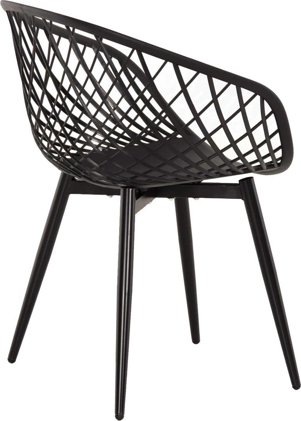 Karrige ARIADNE FH8001.22 polipropileni e zezë - këmbë metali të zeza 63x56x80Hcm., set prej 4 copësh