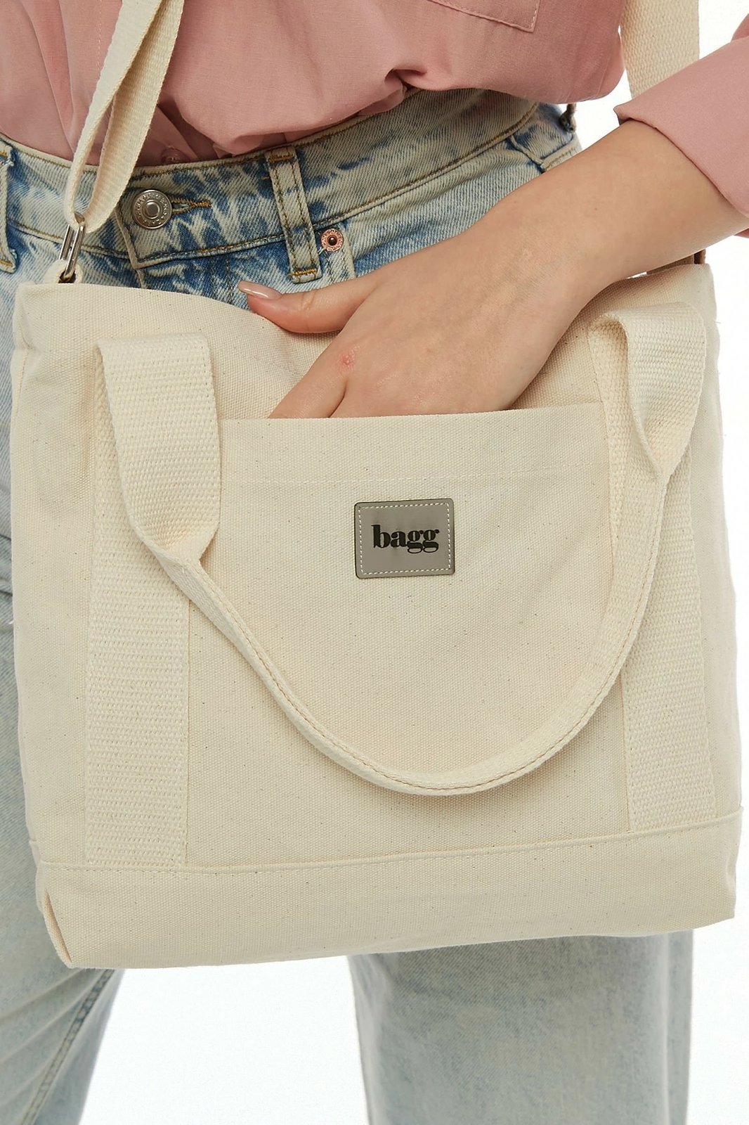 Çantë tote krem Zoozie Bags, 2143