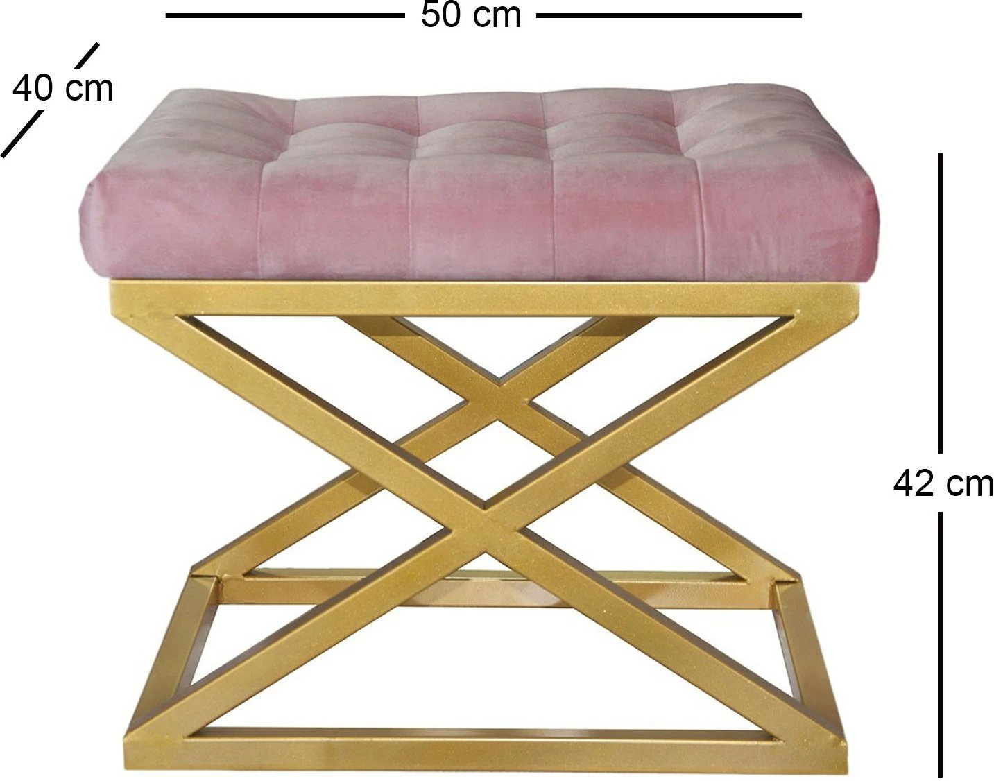 Pouf Atelier del Sofa, ngjyrë ari dhe rozë, Capraz