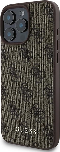 Mbështjellës Guess 4G Classic për iPhone 16 Pro Max, Kafe