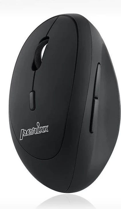 Maus Perixx PERIMICE 719L, Wireless, Optik, Vertikal, Pa zhurmë, për të majtët, E zezë