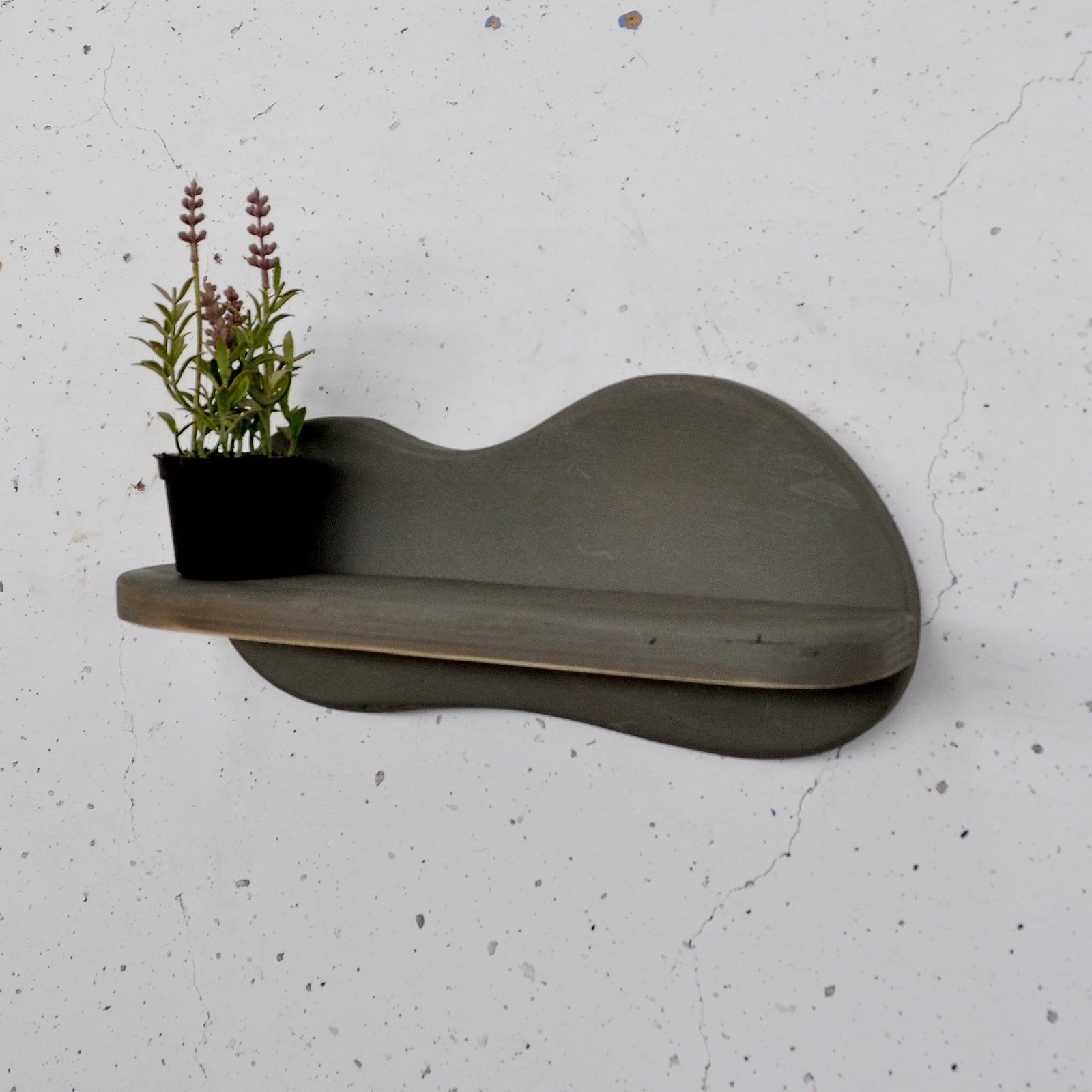 Raft dekorativ prej druri për mur, ngjyrë gri, Skye Decor, Meh222