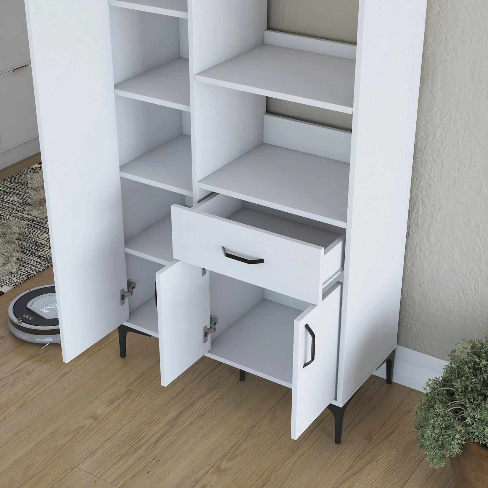 Dollap multifunksional, ngjyrë e bardhë, Skye Decor, JE165 - 3279