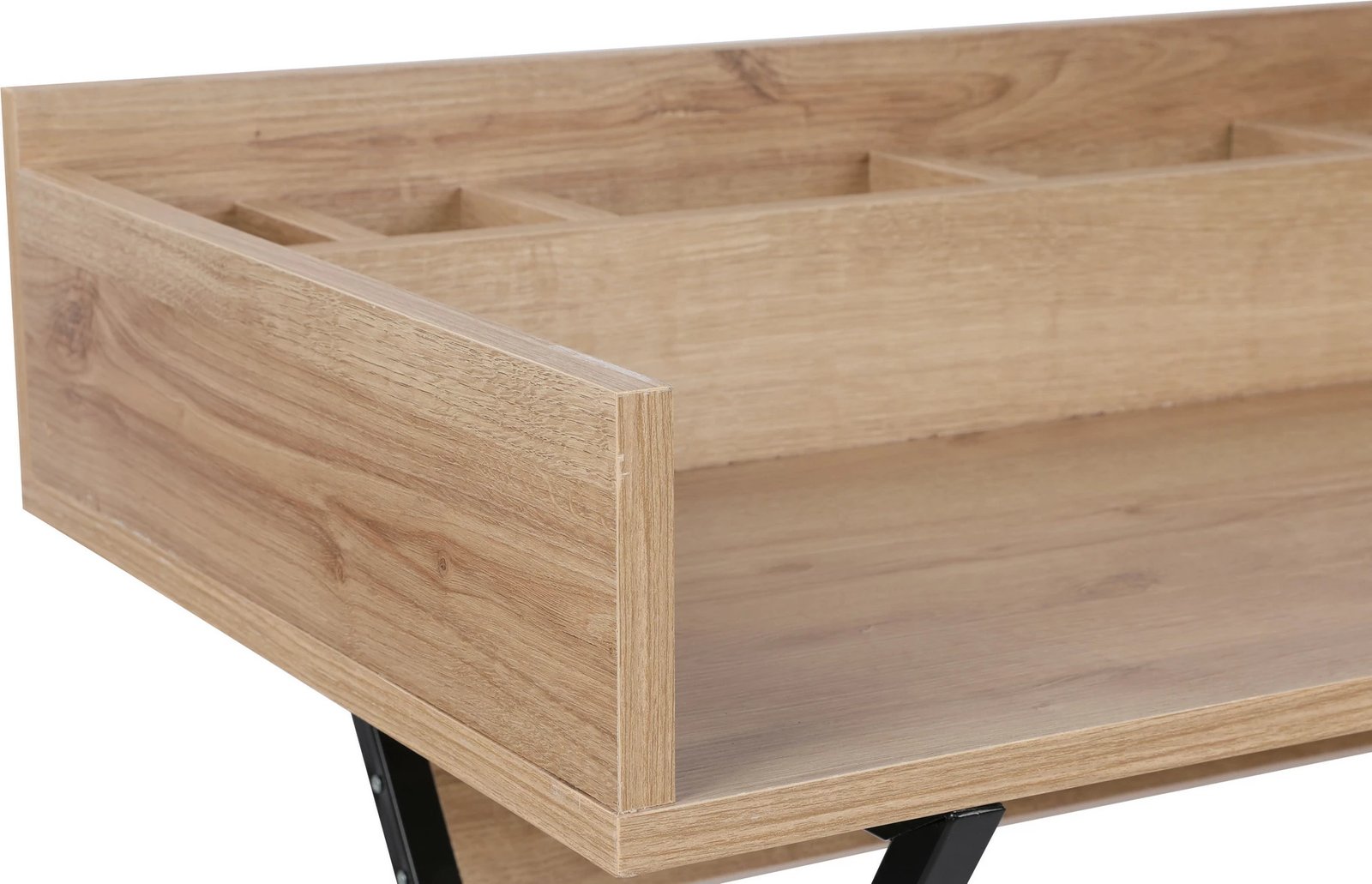 Tavolinë grimi moderne, ngjyrë lis dhe e zezë, Skye Decor, Hive