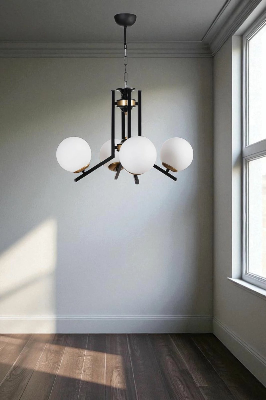 Llambadar Opviq, 8988-4, metal e xham, e bardhë dhe e zezë