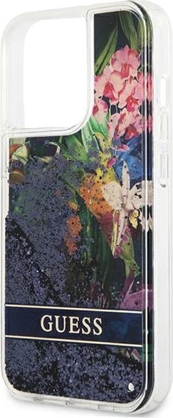 Mbështjellës Guess GUHCP13LLFLSB për iPhone 13/13 Pro 6.1", Flower Liquid Glitter, Blu Mbështjellës Guess GUHCP13LLFLSB për iPhone 13/13 Pro 6.1", Flower Liquid Glitter, Blu