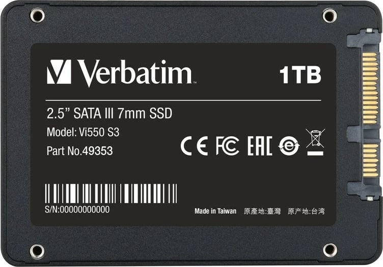 SSD Verbatim Vi550 S3, 1TB, 2.5" SATA III