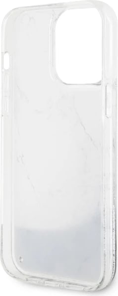 Mbështjellës Guess GUHCP14XLCSGSGH për iPhone 14 Pro Max 6.7", Liquid Glitter Marble, Bardhë