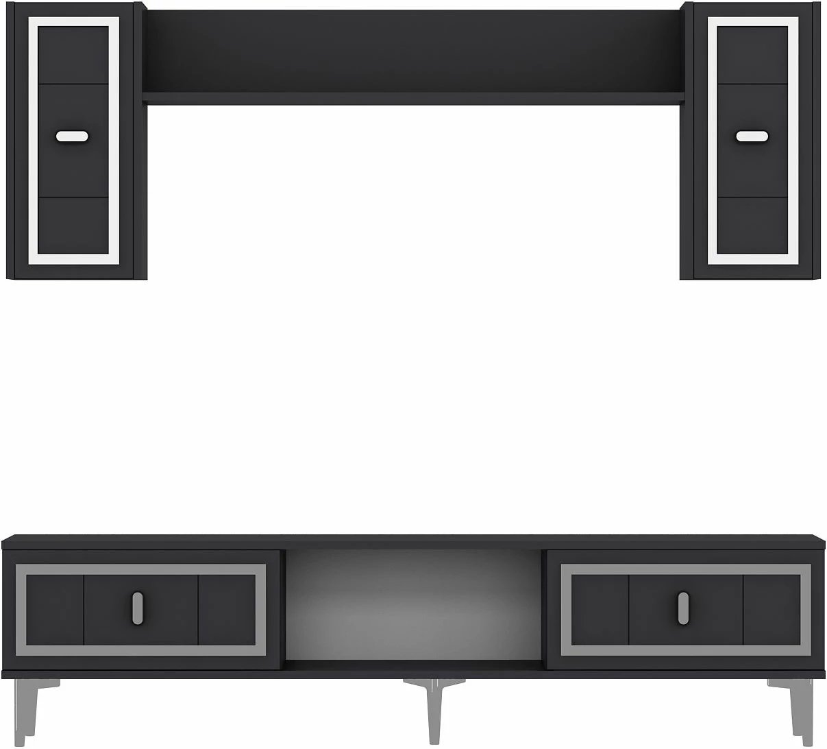 Komodë TV Skye Decor, orion, antracit, argjend