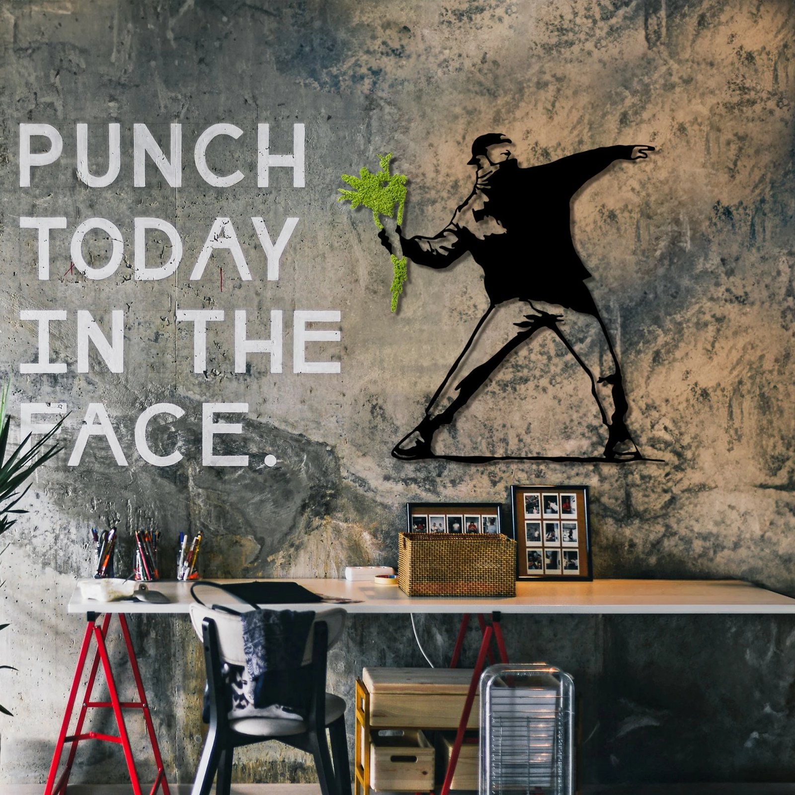 Aksesor dekorativ muri Wallity, myshk - Flower Gang, 70x69cm