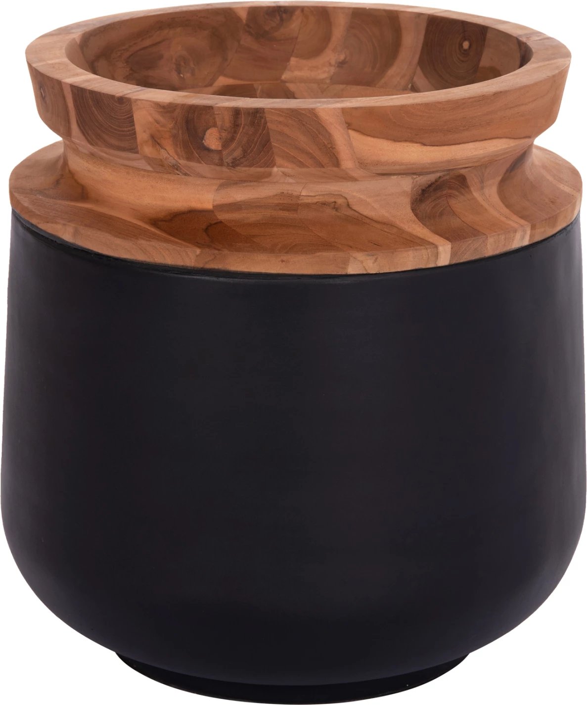 Vazo dekorative për dysheme LINTER, fibër-cement, ngjyrë e zezë, dru tik, FH4662.01L, 41x47cm