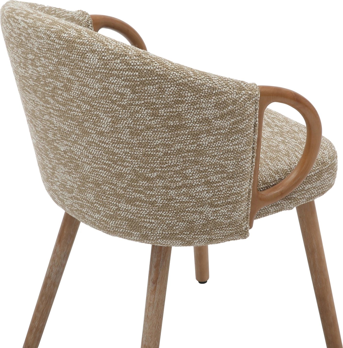 Karrige për ngrënie RIG FH9979.01, këmbë druri ahu, ngjyrë e bardhë e larë-bezhë, 59x58.5x72.5 cm