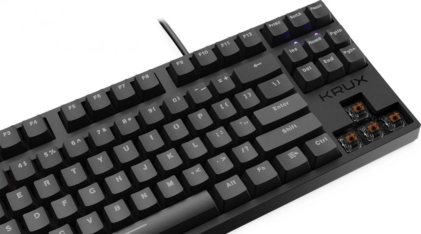 Tastierë KRUX Atax PRO RGB Gateron Brown TKL, e zezë