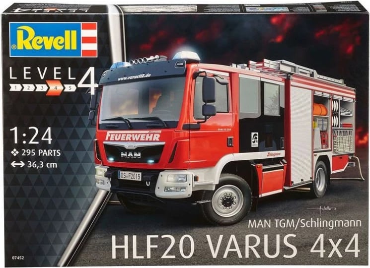 Model plastik Revell SCHLINGMANN HLF20 VARUS 4x4, 1:24, 295 pjesë, i kuq