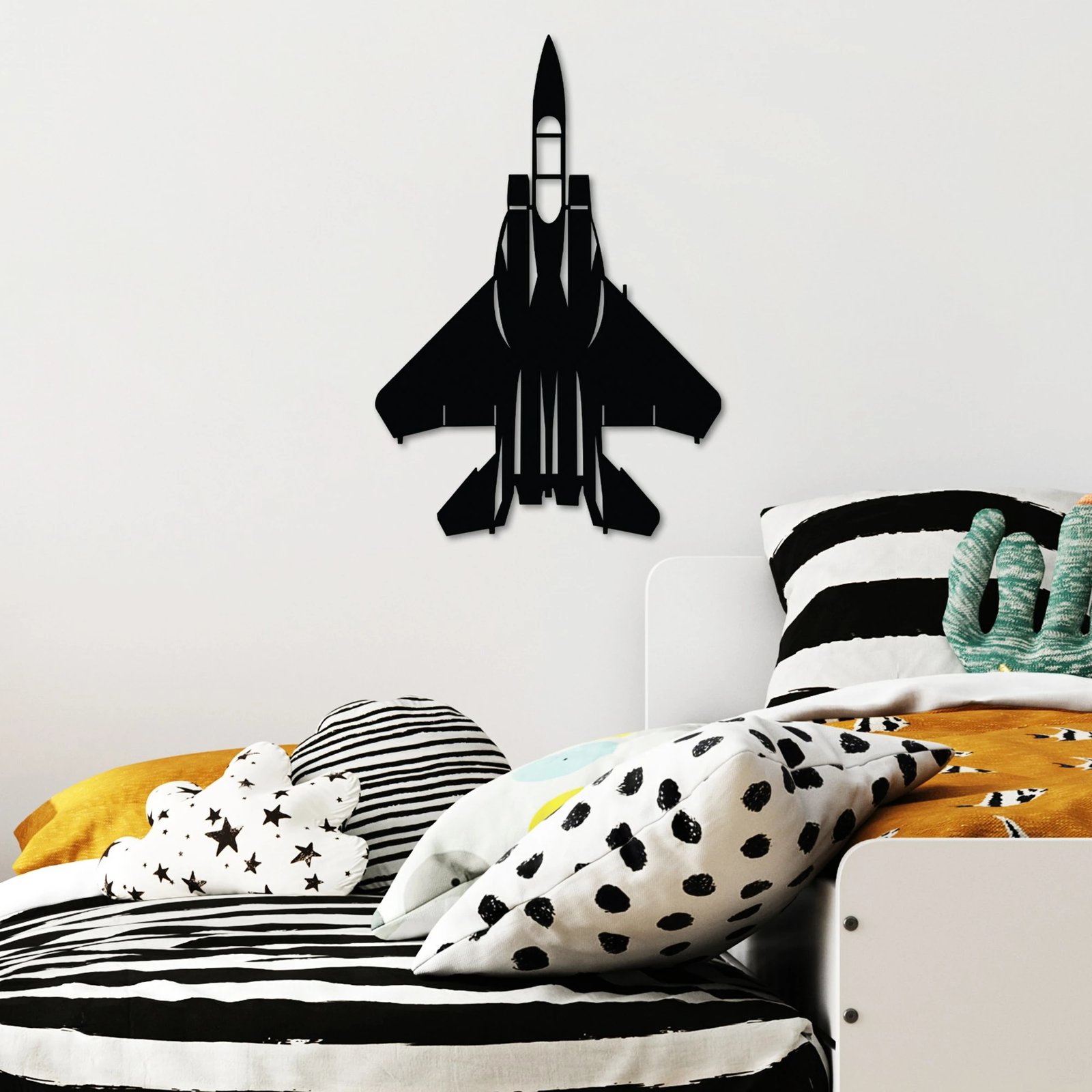 Aksesor dekorativ metalik për mur Wallity, F-15, ngjyrë e zezë, 60x42cm