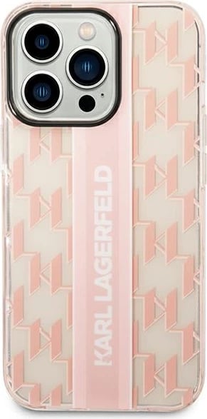 Mbështjellës Karl Lagerfeld Mono Vertical Stripe për iPhone 14 Pro 6.1", rozë