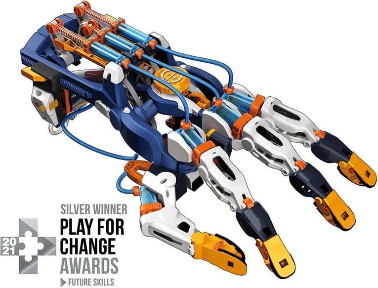 Set edukativ Piatnik Cyborg Hand, kit shkencor për montim dore hidraulike, për fëmijë 10+ vjeç, pa bateri