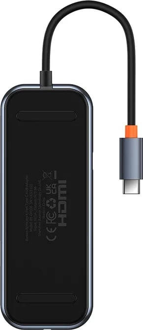 Adapter Baseus WKJZ010513 4-në-1, USB-C në 4xUSB 3.0, Gri e errët