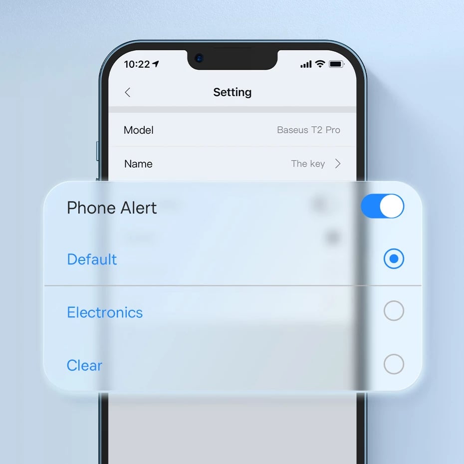 GPS tracker i mençur Baseus T2 Pro për çelësa, çantë, fëmijë, i bardhë