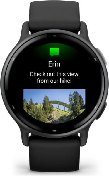 Smartwatch Garmin vivoactive 5, ekran AMOLED, rrip silikoni, i zi