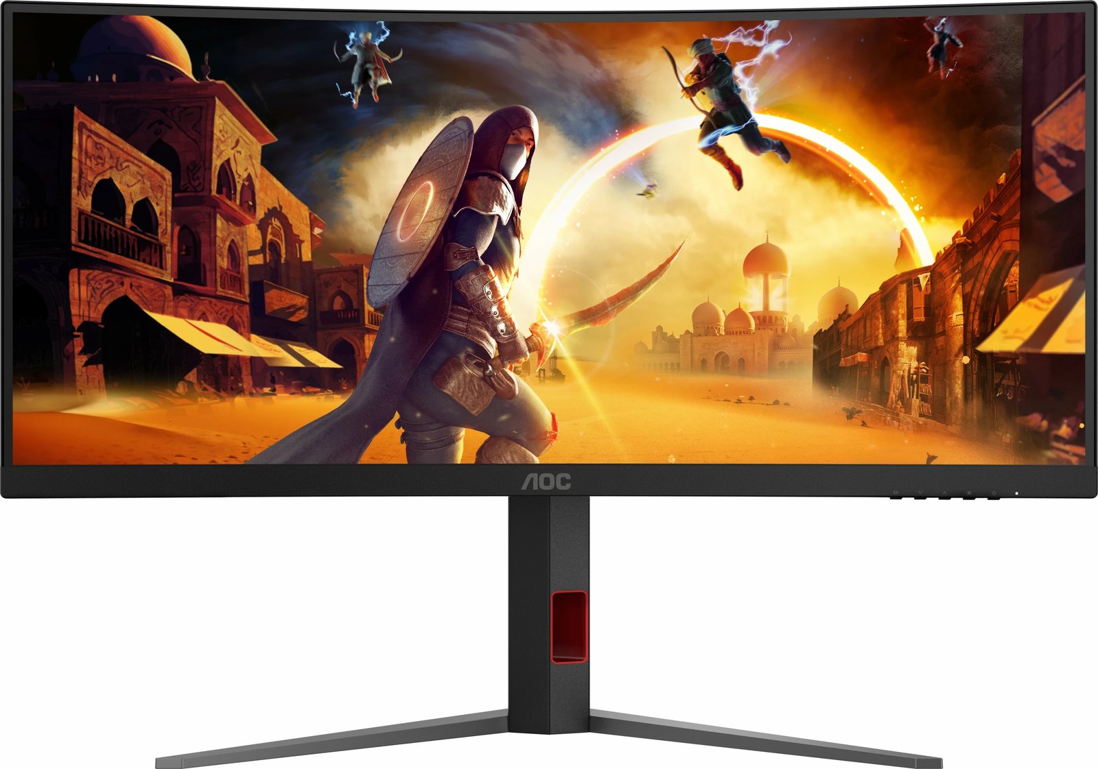 Monitor gaming AOC CU34G4, 34 inç, 180Hz, WQHD, i zi/kuq