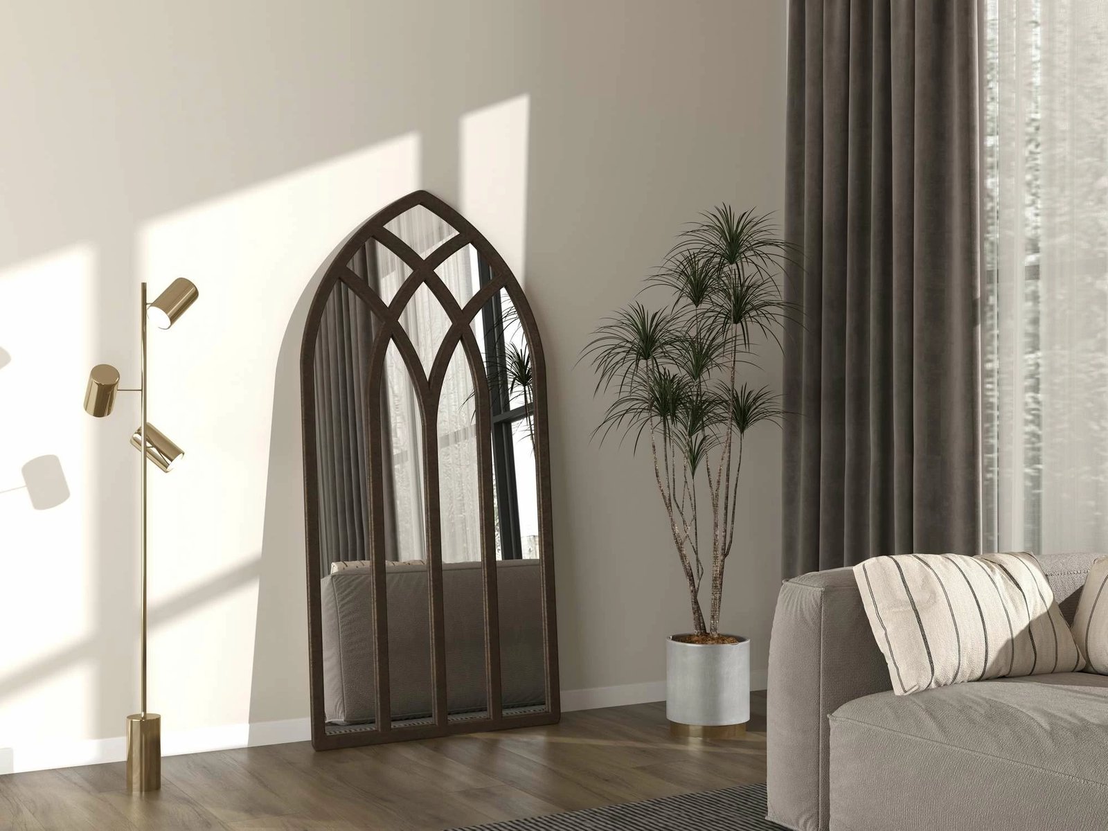 Pasqyrë cheval, ngjyrë kafe, Skye Decor, Fira, 90x180cm