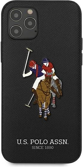 Mbështjellës U.S. Polo Assn. Polo Embroidery për iPhone 12/12 Pro 6.1", i zi Mbështjellës U.S. Polo Assn. Polo Embroidery për iPhone 12/12 Pro 6.1", i zi