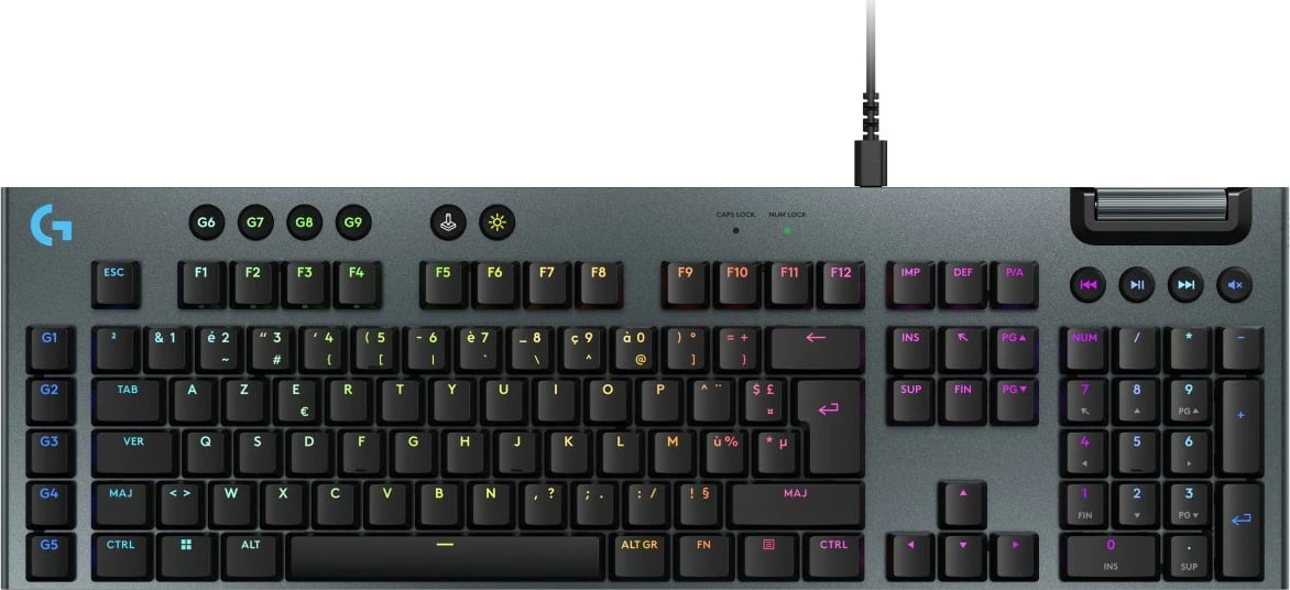 Tastierë gaming Logitech G915 X, me kabllo, FR, e zezë