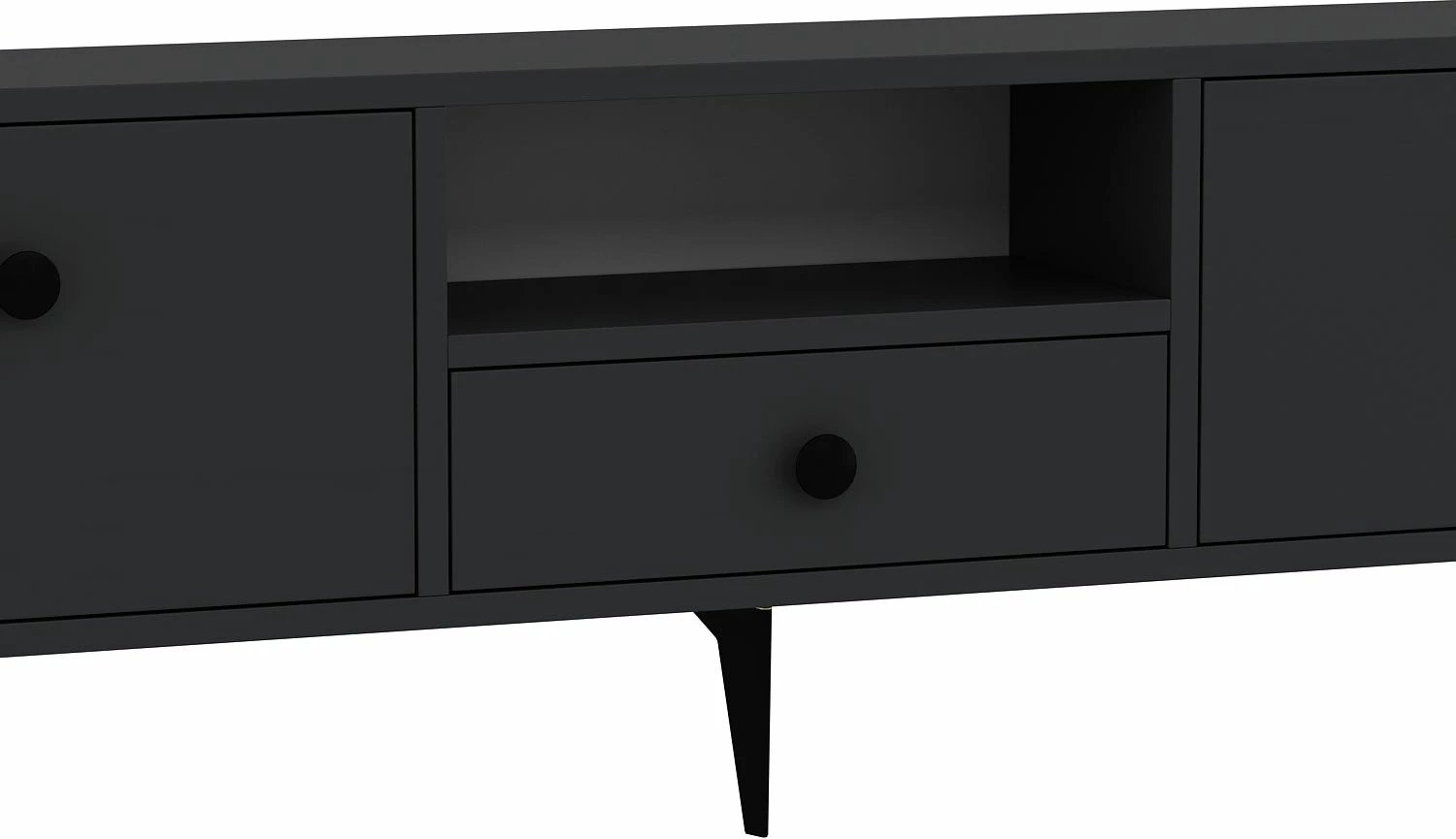 Komodë për TV Skye Decor, 1300-DROP-1, antracit, e zezë