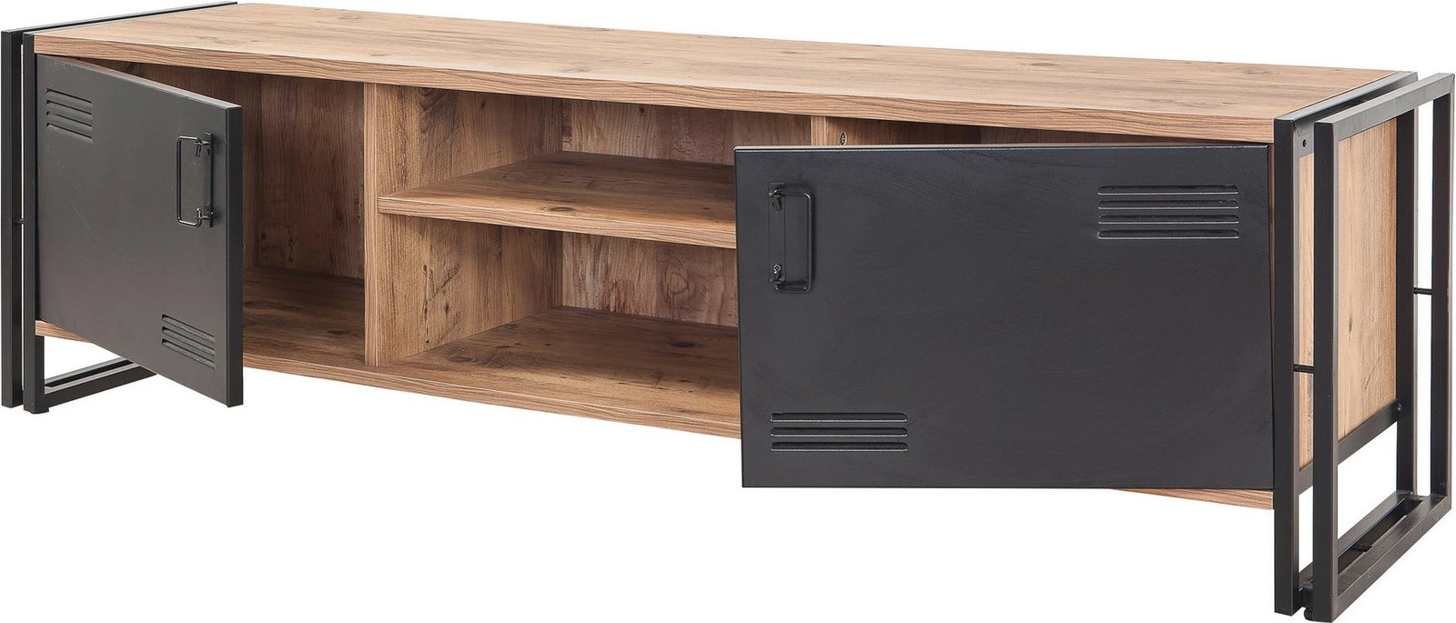 Komodë TV Skye Decor, Cosmo Rex, ngjyrë pishë Atlantike dhe e zezë