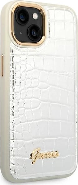 Mbështjellës Guess Croco Collection për iPhone 14 Plus 6.7", argjendtë