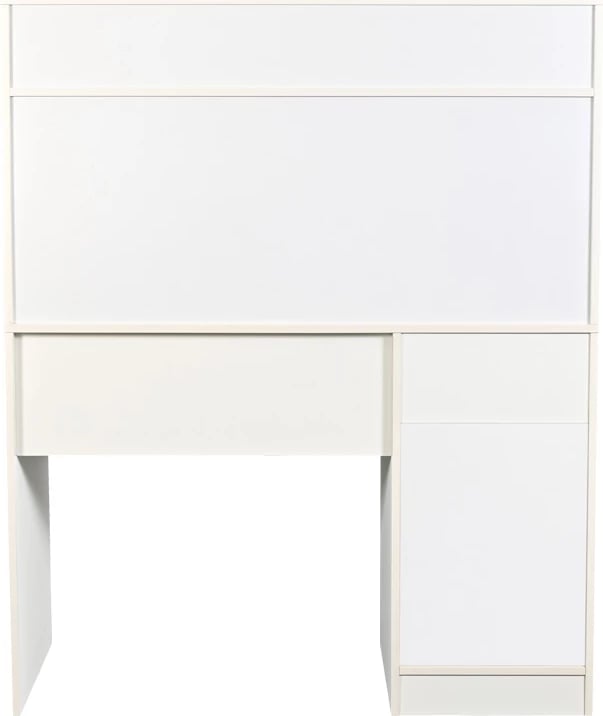 Tavolinë pune me rafte Secreta, ngjyrë e bardhë, 110x50x135cm