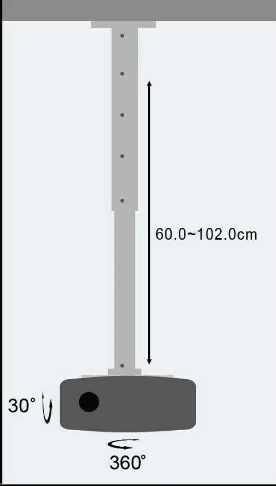 Mbajtës projektori TECHly ICA-PM 102XL, 60-102 cm, Argjendtë