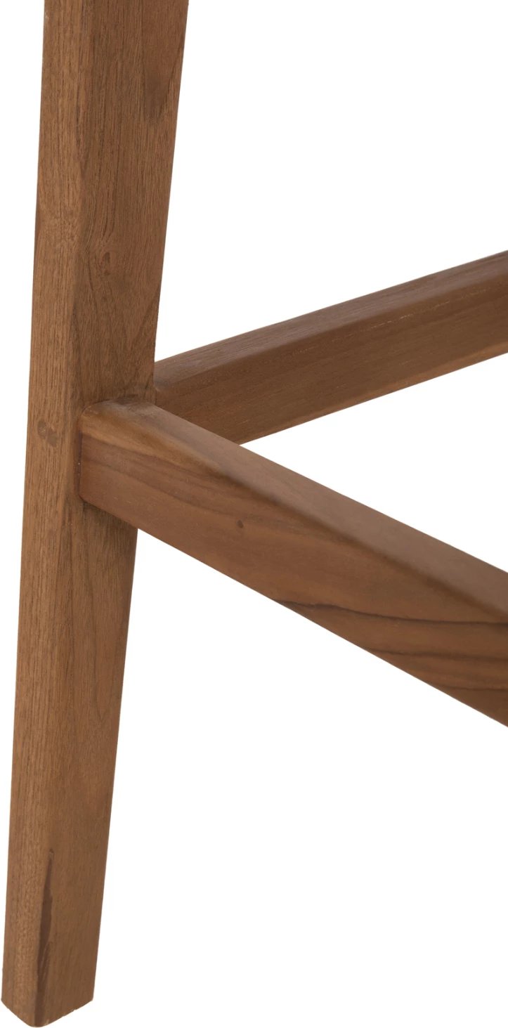 Karrige për bar WALTER FH9841 dru teak natyral-rush matt 46x55x105Hcm.
