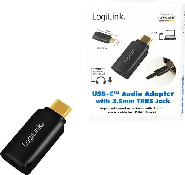 Adapter audio LogiLink UA0356 USB-C në 3.5mm minijack, i zi Adapter audio LogiLink UA0356 USB-C në 3.5mm minijack, i zi