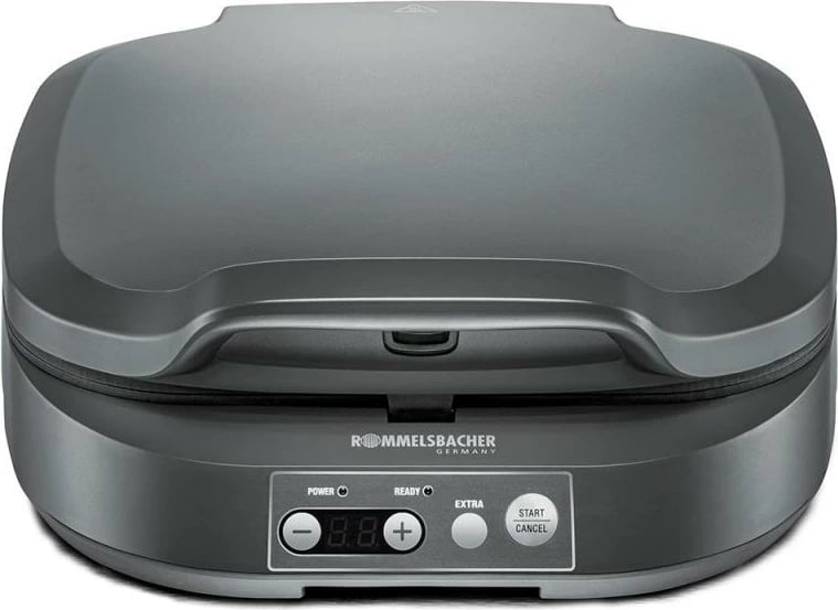Aparat për sanduiçe, Rommelsbacher ST 1800, 4 XL, LED ekran me timer, veshje jo‑ngjitëse, antracit