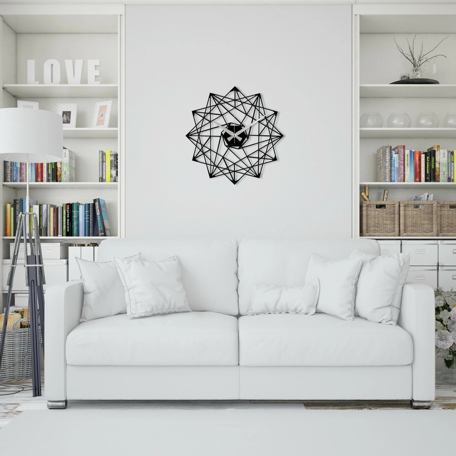 Orë muri dekorative prej metali, ngjyrë e zezë, Wallity Enzoclock - S015, 48x48cm