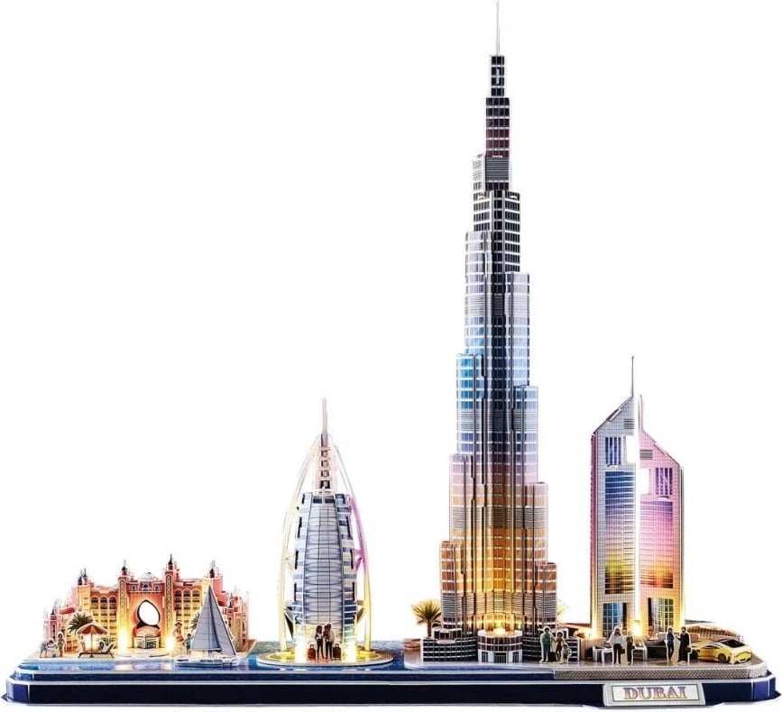 Puzzle 3D Cubic Fun Dubai CityLine me LED, 182 pjesë