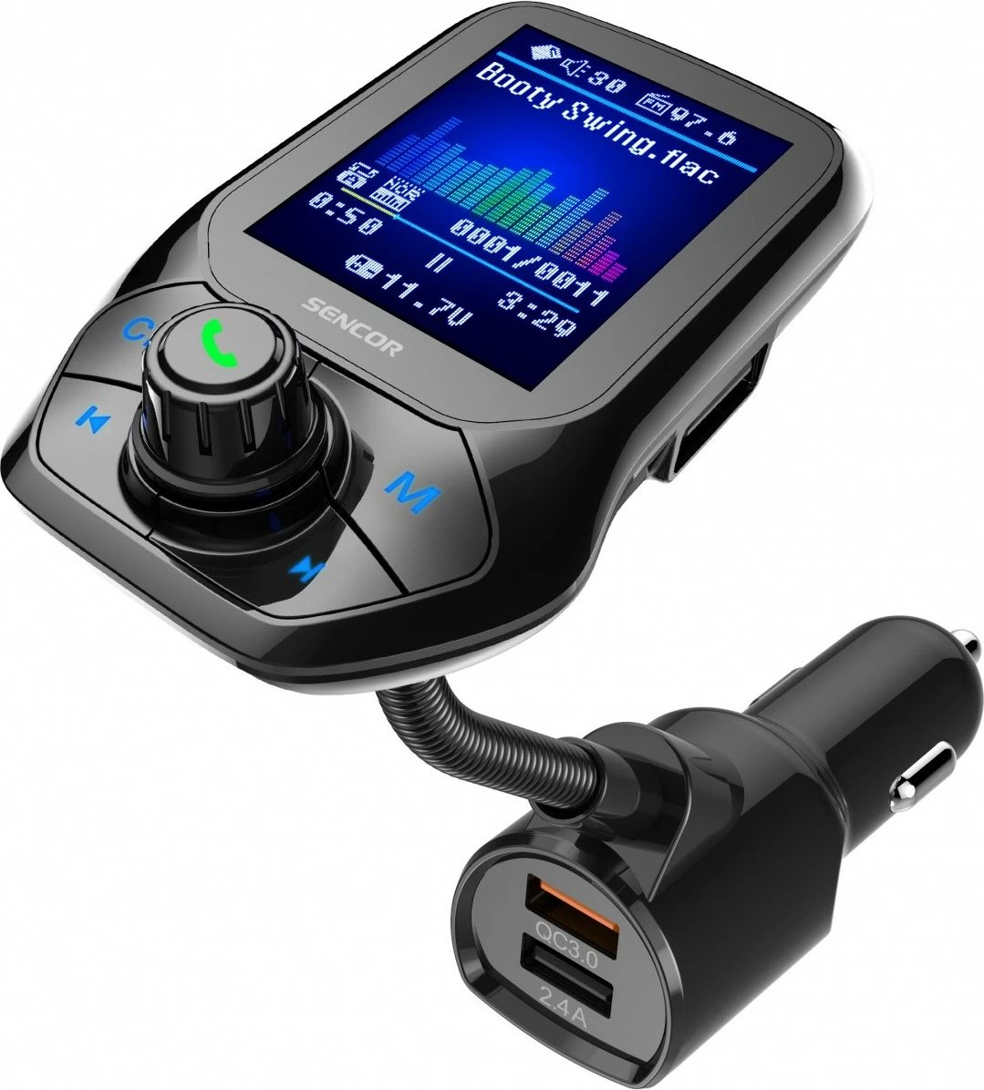 Transmetues FM Sencor SWM 5858 BT, Bluetooth, 2 USB, microSD, i zi/grafit Transmetues FM Sencor SWM 5858 BT, Bluetooth, 2 USB, microSD, i zi/grafit