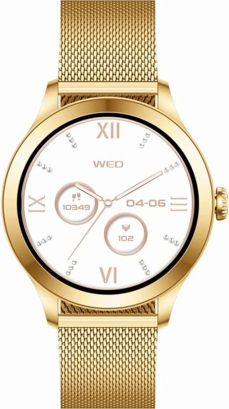 Smartwatch Gravity për femra, e bardhë e arit