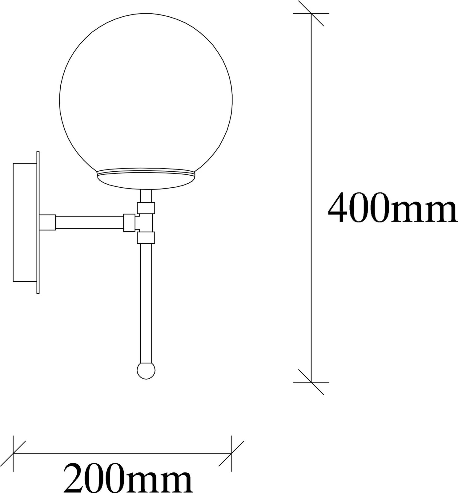 Llambë muri Opviq, Mudoni-MR-953-1, e zezë