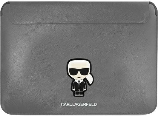 Mbështjellës laptopi Karl Lagerfeld Saffiano Ikonik Karl, 13-14", argjendtë
