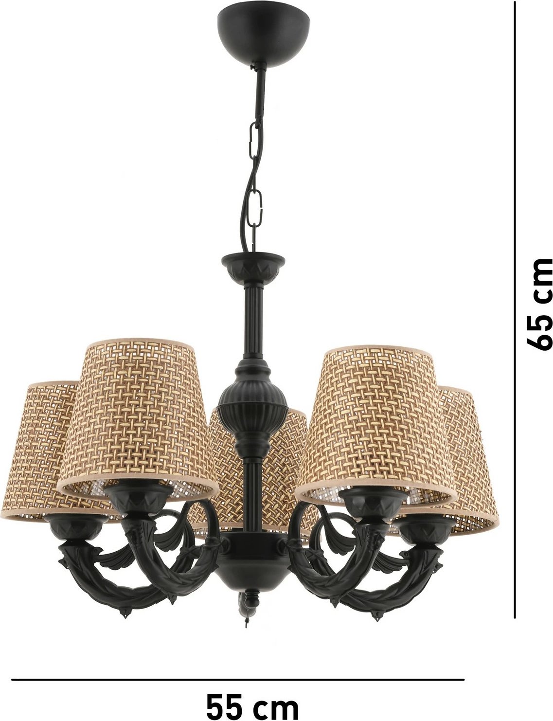 Llambë tavani Opviq Fiona Hazeran, natyrale, e zezë